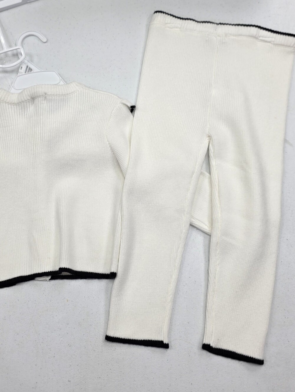 btween Cream Knit Cardigan with Black Bow Trim - Picture 7 of 8